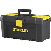 Essential&reg; Tool Box with Tray, 16" W x 8" D x 7-3/10" H, Black/Yellow Fastek