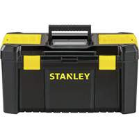 Essential&reg; Tool Box with Tray, 19" W x 9-7/8" D x 9-3/4" H, Black/Yellow Fastek