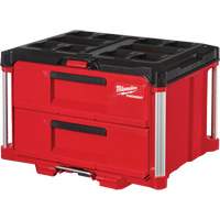 Packout™ 2-Drawer Tool Box, 14-1/3" W x 16-1/3" D x 22-1/5" H, Black/Red TER110 | Fastek