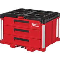 Packout™ 3-Drawer Tool Box, 14-1/3" W x 16-1/3" D x 22-1/5" H, Black/Red TER111 | Fastek