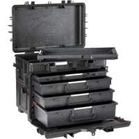 Military Mobile Tool Chest With Drawers, 4 Drawers, 22-4/5" W x 15" D x 18" H, Black TER161 | Fastek