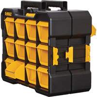 Flip-Bin Organizer, 3-7/8" W x 17-3/4" D x 13-7/8" H, Black/Yellow Fastek
