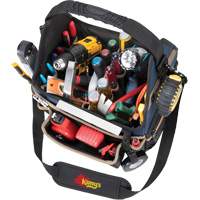 Porte-outils &eacute;lectrique/CHVAC &agrave; base moul&eacute;e, Polyester balistique, 20 pochettes, Noir/Bleu Fastek