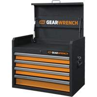 GSX Series Tool Chest, 26" W, 4 Drawers, Black/Orange Fastek