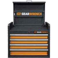 GSX Series Tool Chest, 26" W, 4 Drawers, Black/Orange Fastek