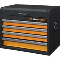 GSX Series Tool Chest, 26" W, 4 Drawers, Black/Orange Fastek