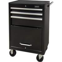 Industrial Tool Cart, 3 Drawers, 29-4/5" W x 21-1/5" D x 38-4/5" H, Black Fastek