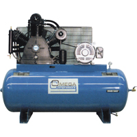 Industrial Series Air Compressors - Horizontal Compressors - Two Stage, 100 Gal. (120 US Gal) TFA078 | Fastek