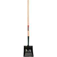Square Point Shovel, Wood, Tempered Steel Blade, Straight Handle, 42" Long Fastek