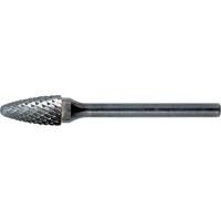 Solid Carbide Burrs - Tree Shape with Ball Nose, SF-1, 1/4" Dia., 5/8" Depth of Cut Fastek