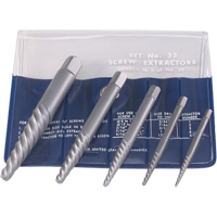 Screw Extractors - Screw Extractor Set in Fold-Up Pouch, 5 Pieces, High Carbon Steel TGJ622 | Fastek