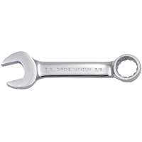 Fully Polished Stubby Combination Wrench, 12 Point, 3/8", Chrome Finish Fastek