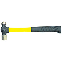 Heavy-Duty Fibreglass Handle Ball Pein Hammer, 8 oz. Head Weight, Plain Face, Cushion Handle Fastek