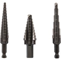 Unibit&reg; Step Drill Set, 3 Pieces, High Speed Steel Fastek