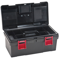 Plastic Tool Box, 17-1/2" W x 9-1/2" D x 8" H, Black Fastek