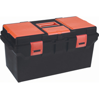 Plastic Tool Box, 22" W x 11" D x 10-1/2" H, Black Fastek