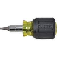 Stubby Multi-Bit Screw Driver With Sq.Recess, 3-1/5" L, Cushion Grip Handle Fastek