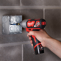 Trousse tournevis hexagonal &agrave; percussion M12 1/4", 1/4", 1000 lb-po Couple max., 12 V, Lithium-ion Fastek