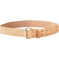 Ceinture &agrave; double ardillon, Cuir, Beige Fastek