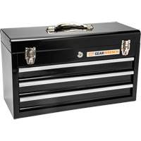 Portable Tool Box, 20" W, 3 Drawers, Black Fastek