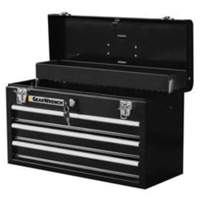 Portable Tool Box, 20" W, 3 Drawers, Black Fastek
