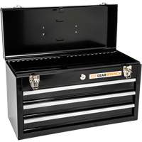 Portable Tool Box, 20" W, 3 Drawers, Black Fastek