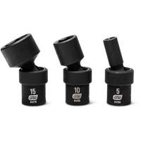 Jeu de 12 douilles m&eacute;triques flexibles universelles &agrave; chocs 1/4" &agrave; 6 pans Fastek