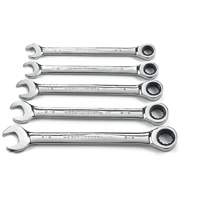 72-Tooth 12 Point Ratcheting SAE Wrench Set, Combination, 5 Pieces, Imperial Fastek