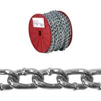 Twist Link Machine Chain, Low Carbon Steel, #2 x 125' (38.1 m) L, 310 lbs. (0.155 tons) Load Capacity Fastek