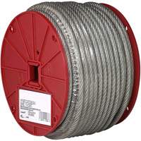 Wire Cable, 250' (76.2 m) x 1/8", 340 lbs. (0.17 tons), Vinyl Coated TQB489 | Fastek
