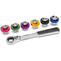 6 Point Magnetic Oil Drain Plug Metric Socket Set, 7 Pieces, 3/8" Drive Size Fastek