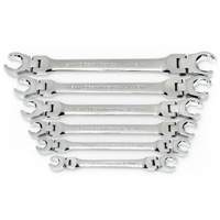 Wrench Set, Flare Nut/Flex Head, 6 Pieces, Metric Fastek