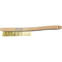 Curved-Handle Scratch Brushes, Brass, 4 x 19 Wire Rows, 14" Long Fastek
