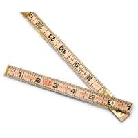 Red End&reg; Oversized Brick Mason Rule, 6' L, Wood, 1/16" Graduations Fastek