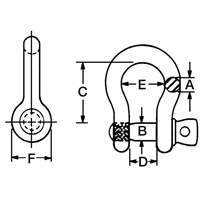 Anchor Shackle, 1/4", Screw Pin, Hot Dip Galvanized TTB835 | Fastek
