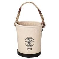 Tapered-Wall Bucket, Canvas, 1 Pockets, Black/Natural Fastek