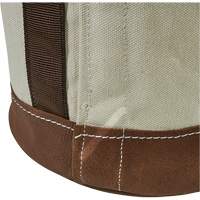Leather-Bottom Bucket, 17" H, Canvas, White Fastek