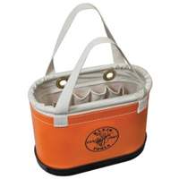Hard-Body Oval Bucket, 14" L x 7" W x 10" H, Plastic, Orange Fastek