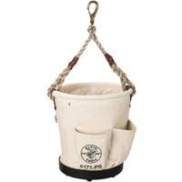 Tapered-Wall Bucket, 12" L x 9" W x 12" H, Canvas, Natural Fastek