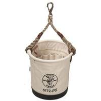 Tapered-Wall Bucket, 12" L x 9" W x 12" H, Canvas, Natural Fastek