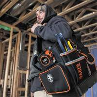 Tradesman Pro Tool Tote, Ballistic Nylon, 40 Pockets, Black/Orange Fastek