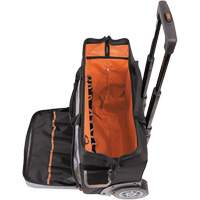 Tradesman Pro Rolling Tool Bag, Ballistic Polyester, 24 Pockets, Black/Orange Fastek