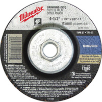Grinding Wheel, 4-1/2" x 1/8", 5/8"-11 Arbor, Aluminum Oxide, Type 27 Fastek