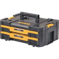 TSTAK&reg; IV Tool Box with Double Shallow Drawers, 16-1/4" x 12-1/4" x 6-3/8", Black Fastek