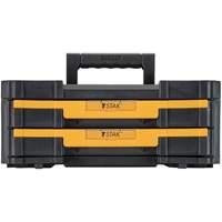 TSTAK&reg; IV Tool Box with Double Shallow Drawers, 16-1/4" x 12-1/4" x 6-3/8", Black Fastek