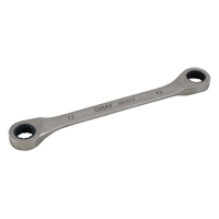 Double Box End Gear Ratcheting Wrench, 12 Point, 8 mm x 9 mm, Plain Finish Fastek