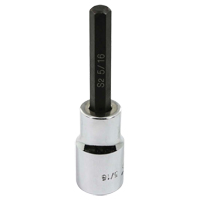 Bit Socket, Hex, 5/16" x 3-1/4" L, 1/2" Square Drive Drive Fastek