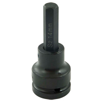 Bit Socket, Hex, 14 mm x 102 mm L, 3/4" Drive Fastek