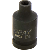 Socket, Impact, E4, 1/2"/1/4" Drive Fastek