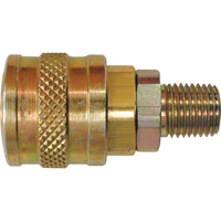 Quick Couplers - 1/4" Industrial, One Way Shut-Off - Automatic Couplers, Brass Fastek